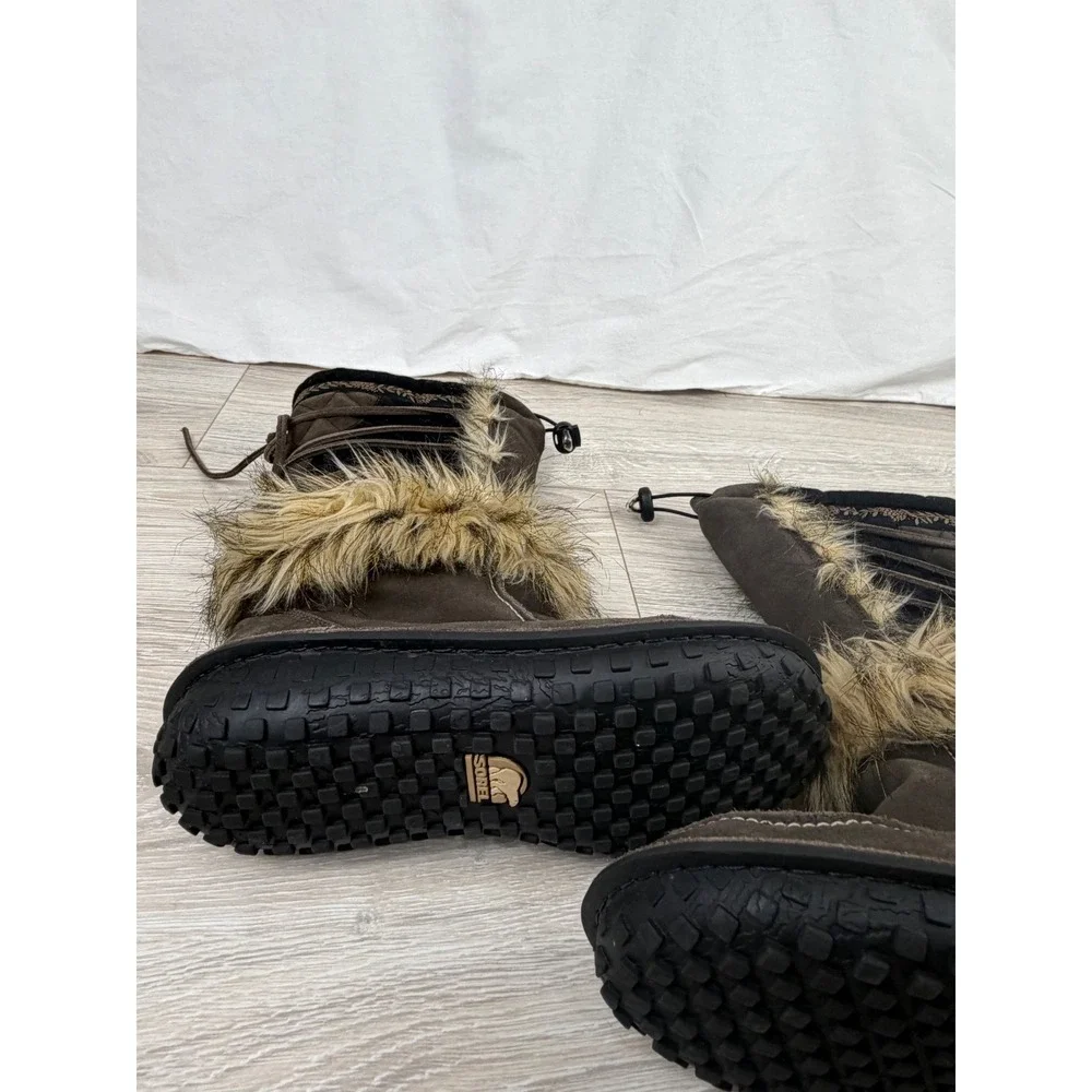Sorel Sedna Brown Suede Faux Fur Thinsulate Winter Boots NL1461-231 Womens 7.5